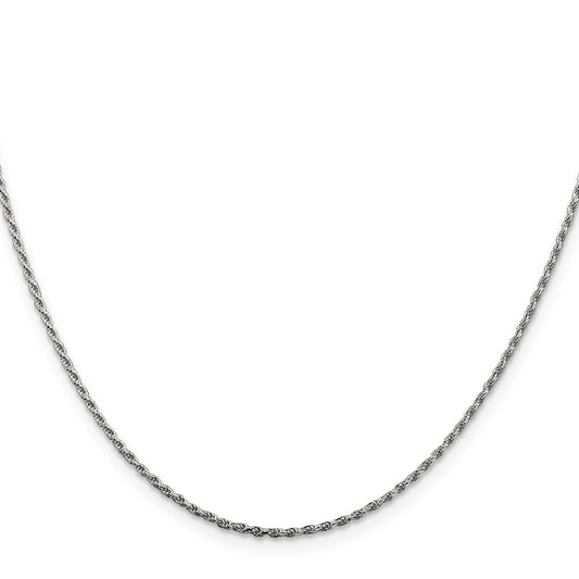High-Quality Rhodium-Plated 1.5mm Diamond-Cut Rope Chain for Stylish Value