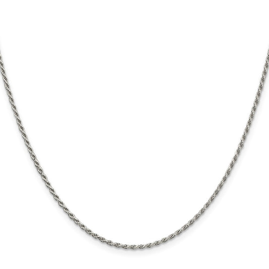 High-Quality 1.7mm Diamond-Cut Rope Chain in Sterling Silver - Stylish Value!