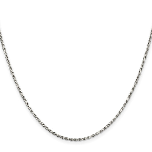 1.7mm Diamond-Cut Sterling Silver Rope Chain with Extension
