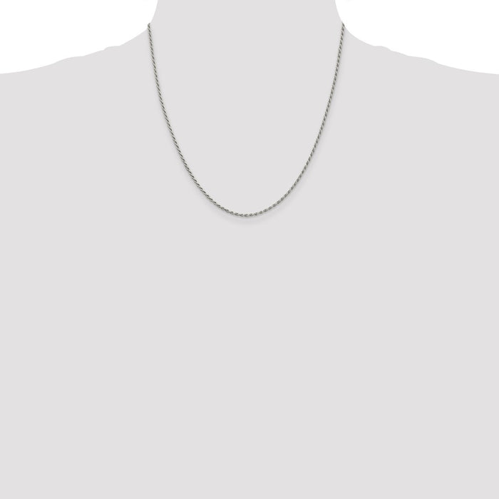 Buy Stylish 1.7mm Diamond-Cut Rope Chain in Sterling Silver - Affordable Luxury-4