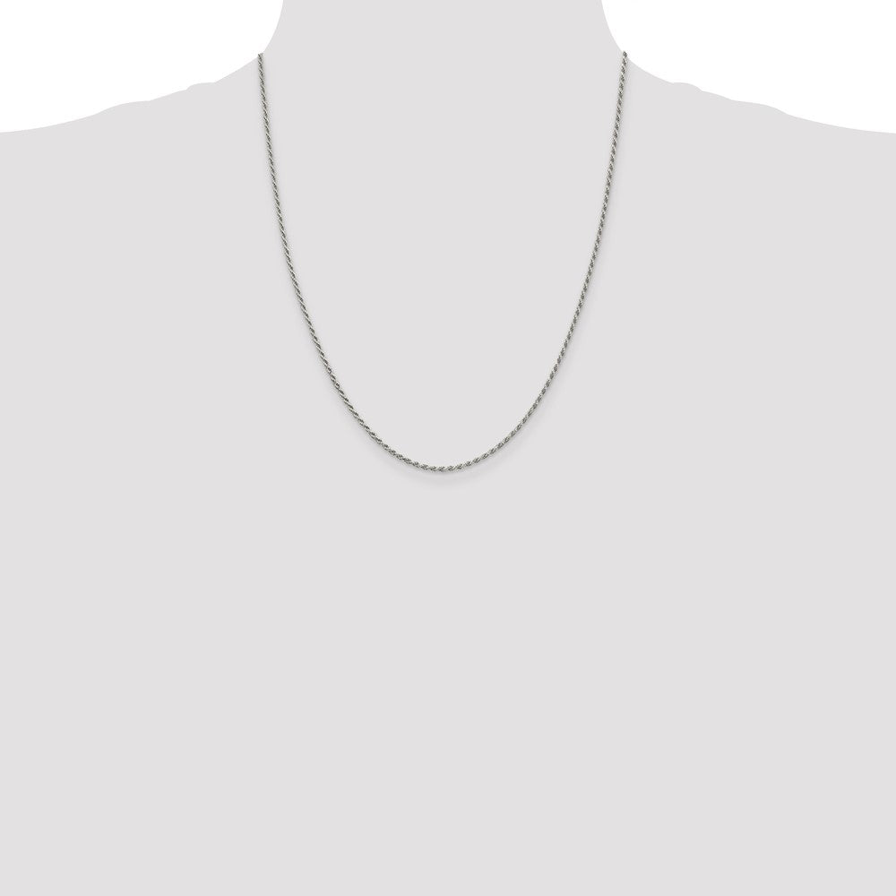 Buy Stylish 1.7mm Diamond-Cut Rope Chain in Sterling Silver, 4-Inch Extension