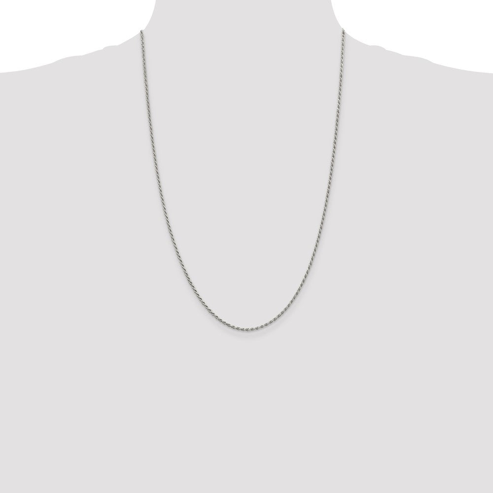 Buy Stylish 1.7mm Diamond-Cut Rope Chain in Sterling Silver - Affordable Luxury!