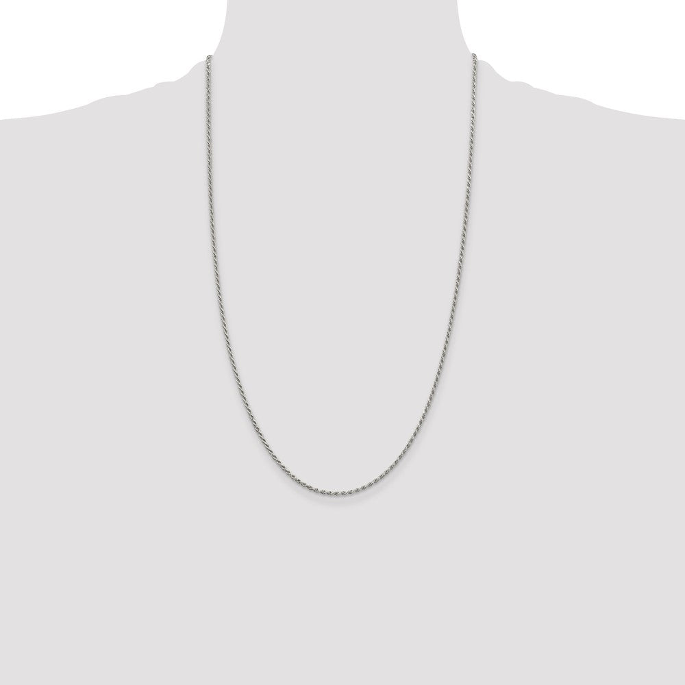 Buy Stylish 1.7mm Diamond-Cut Rope Chain in Sterling Silver - Affordable Luxury