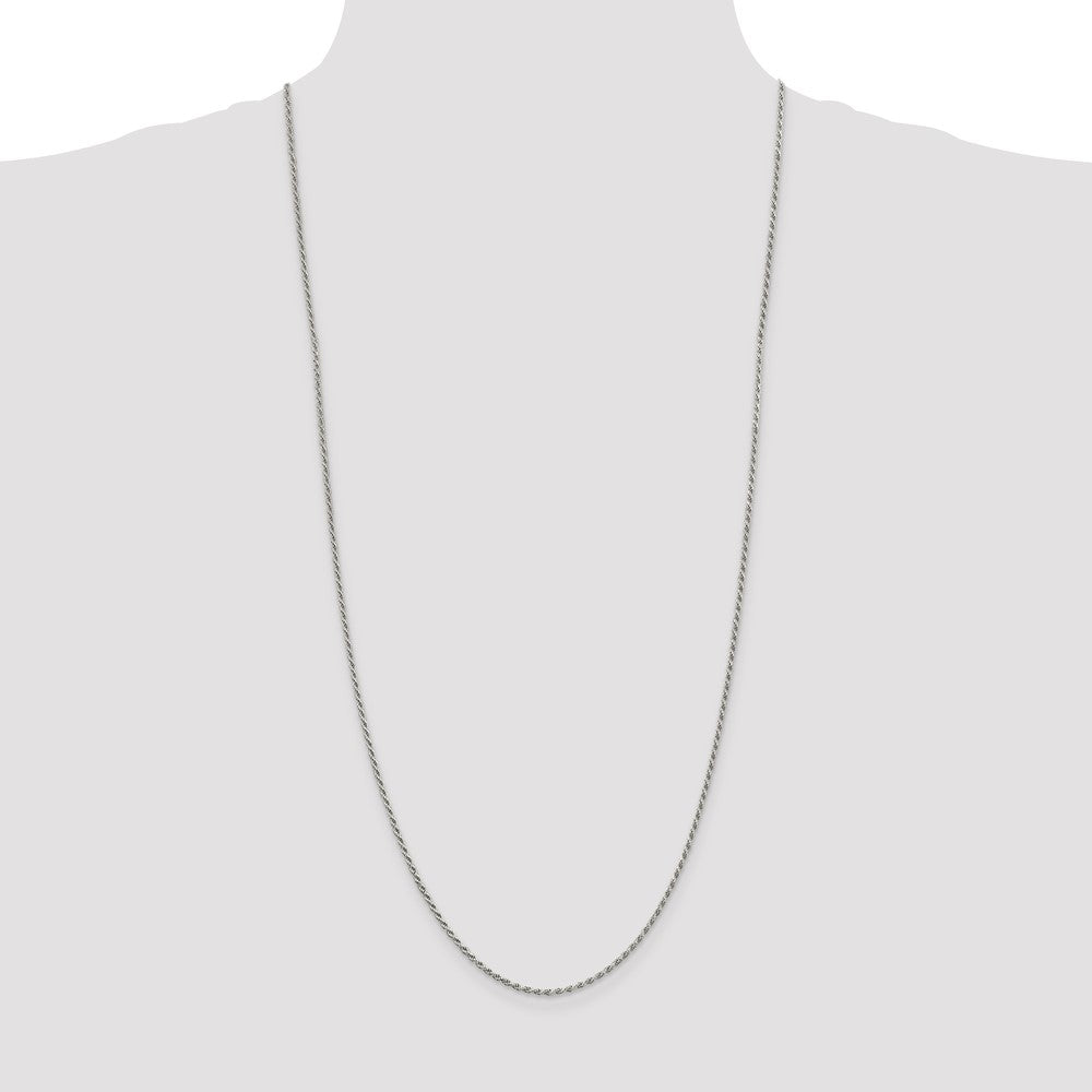 Buy Stylish 1.7mm Diamond-Cut Rope Chain in Sterling Silver - Affordable Luxury
