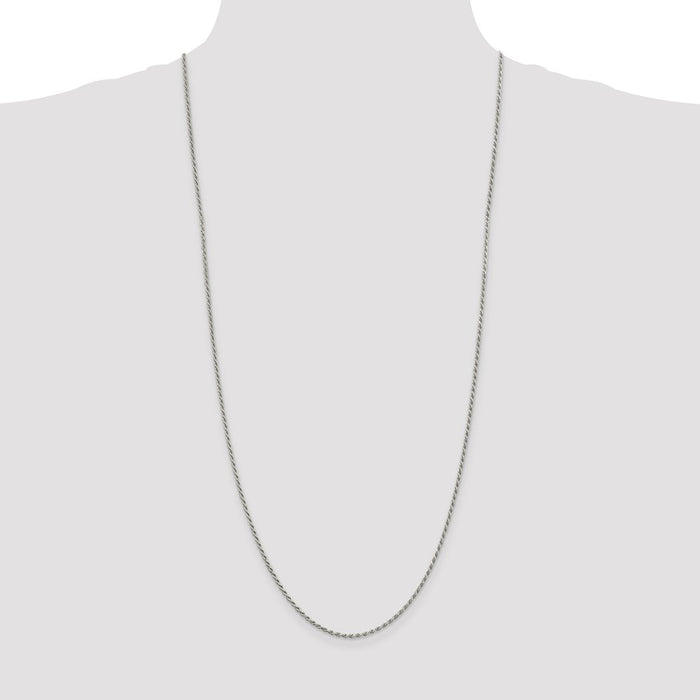Buy Stylish 1.7mm Diamond-Cut Rope Chain in Sterling Silver - Affordable Luxury-4