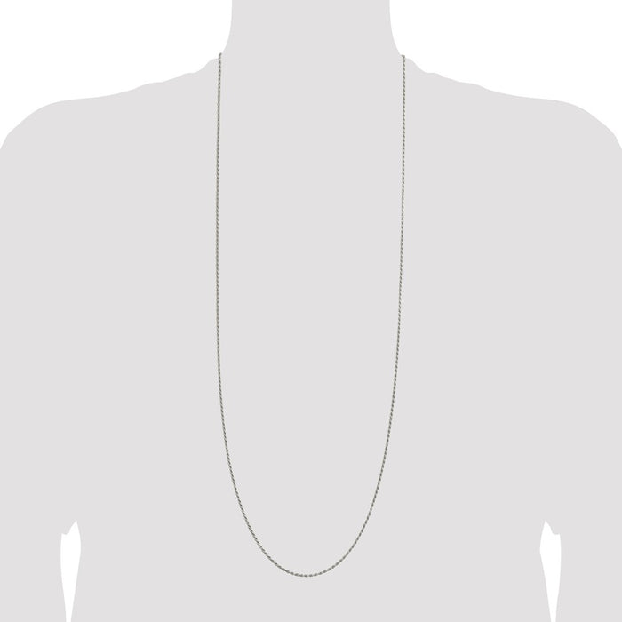 High-Quality 1.7mm Diamond-Cut Rope Chain in Sterling Silver - Stylish Value!-4