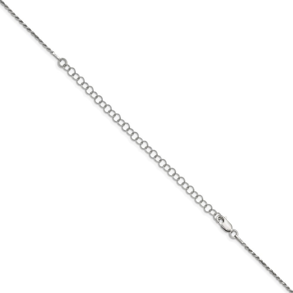 Buy Stylish 1.7mm Diamond-Cut Rope Chain in Sterling Silver, 4-Inch Extension