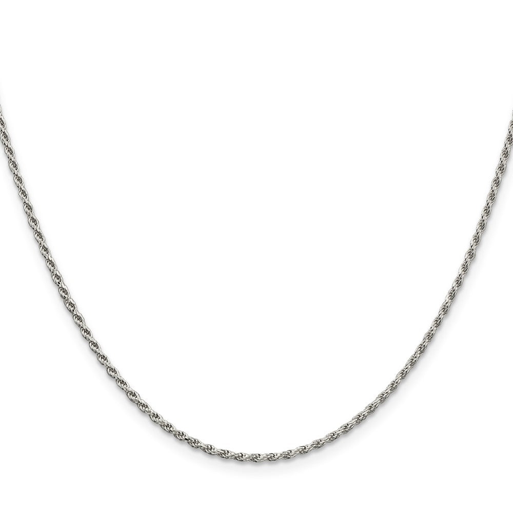 Buy Stylish Rhodium-Plated 1.7mm Diamond-Cut Rope Chain in Sterling Silver