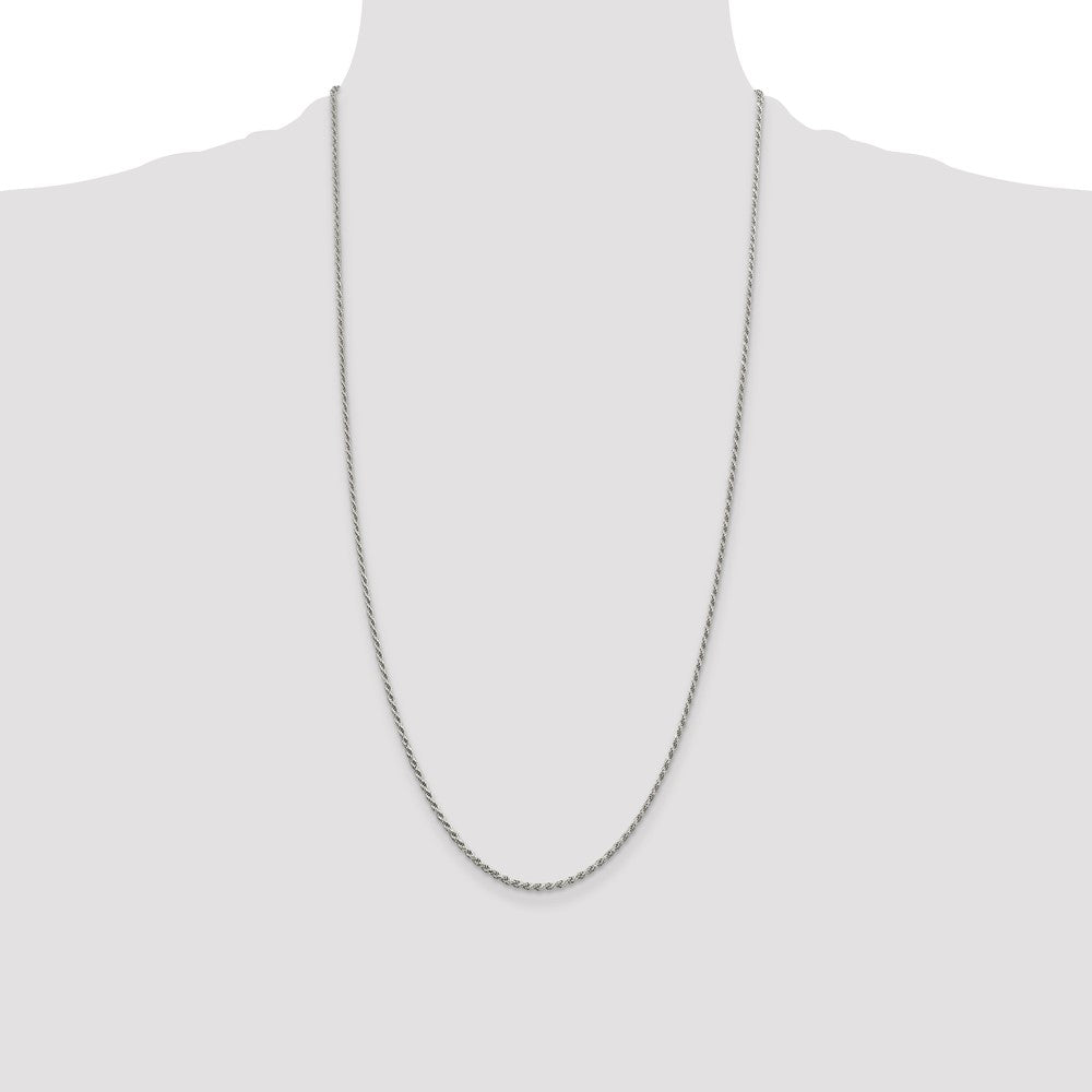 Buy Exclusive Rhodium-Plated 1.7mm Diamond-Cut Rope Chain - Stylish Value!
