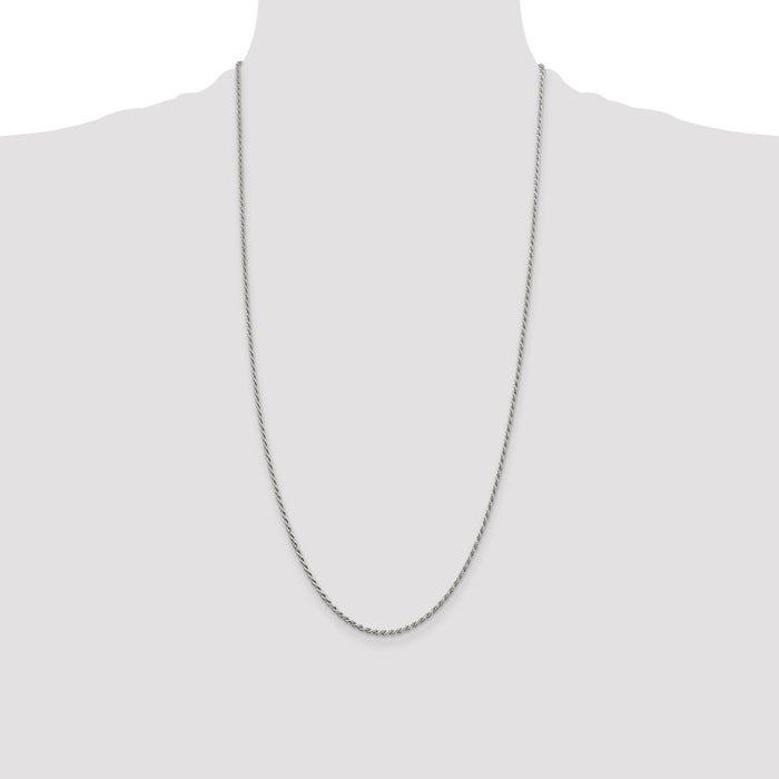 Buy Exclusive Rhodium-Plated 1.7mm Diamond-Cut Rope Chain - Stylish Value!-4