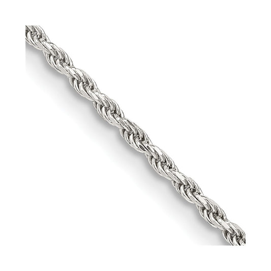 High-Quality 1.7mm Diamond-Cut Rope Chain in Sterling Silver - Stylish Value!