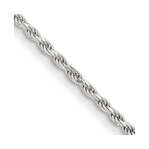 1.7mm Diamond-Cut Sterling Silver Rope Chain with Extension