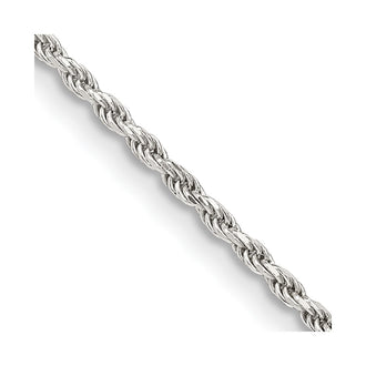 Buy Stylish 1.7mm Diamond-Cut Rope Chain in Sterling Silver, 4-Inch Extension