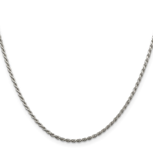 High-Quality 1.85mm Diamond-Cut Rope Chain in Sterling Silver - Stylish Value!