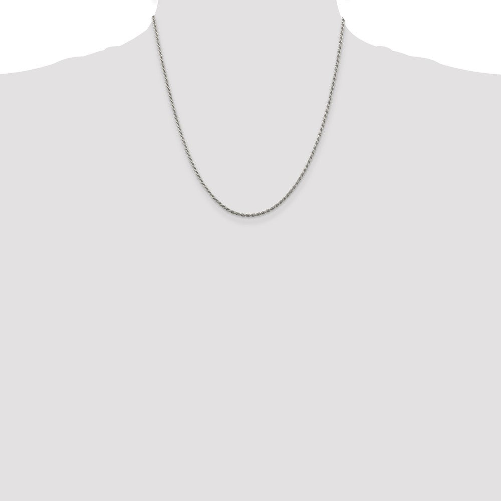 Buy Stylish 1.85mm Diamond-Cut Rope Chain in Sterling Silver - Luxury Value!