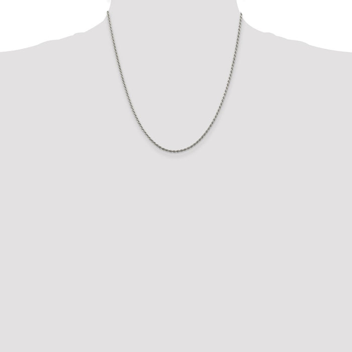 Buy Stylish 1.85mm Diamond-Cut Rope Chain in Sterling Silver - Luxury Value!-4