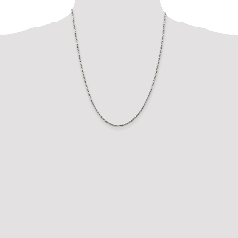 Buy Stylish 1.85mm Diamond-Cut Rope Chain in Sterling Silver - Luxury Value