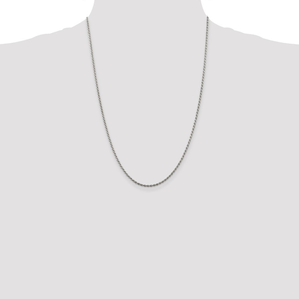 High-Quality 1.85mm Diamond-Cut Rope Chain in Sterling Silver - Stylish Value!