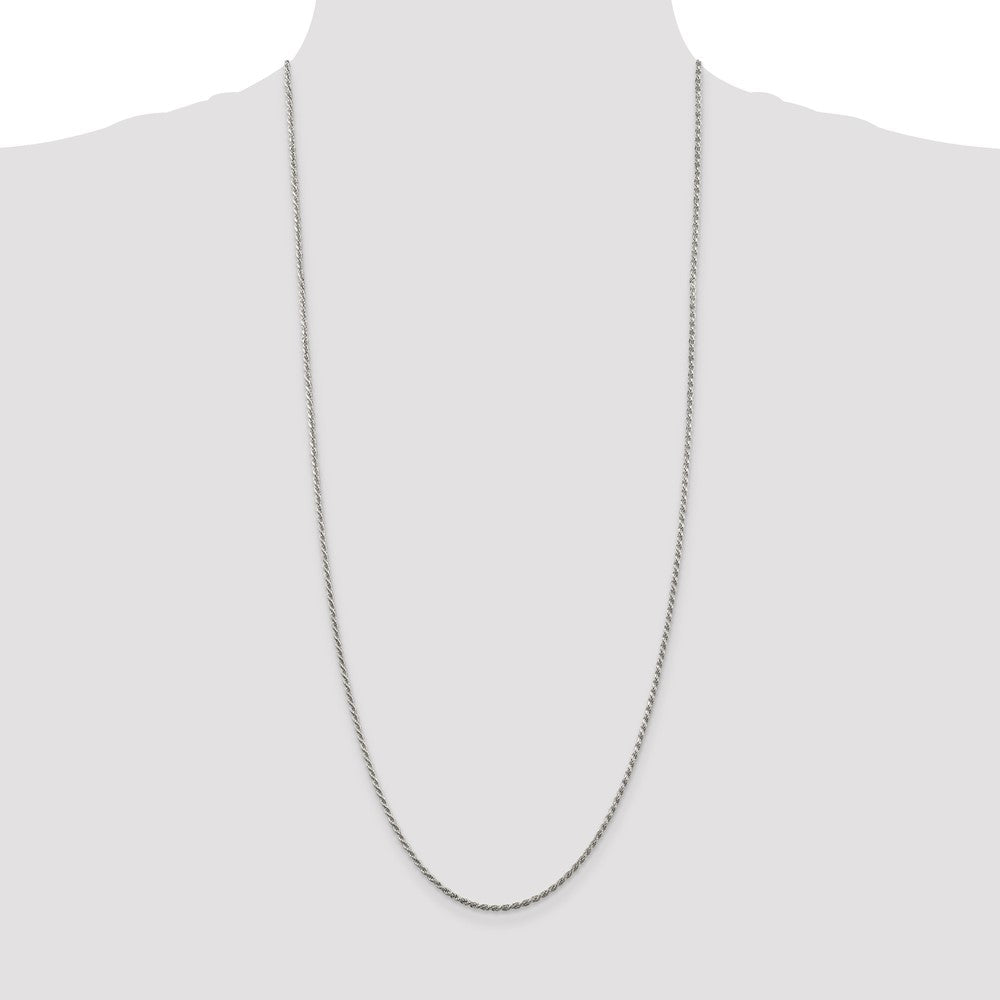 Buy Stylish Diamond-Cut Rope Chain in Sterling Silver - 1.85mm Thickness