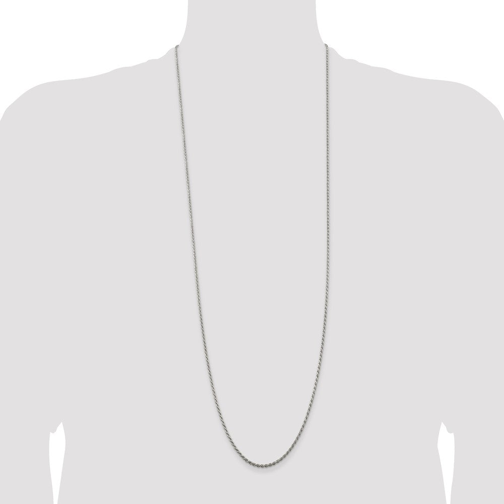 Buy Stylish 1.85mm Diamond-Cut Rope Chain in Sterling Silver - Affordable Luxury!