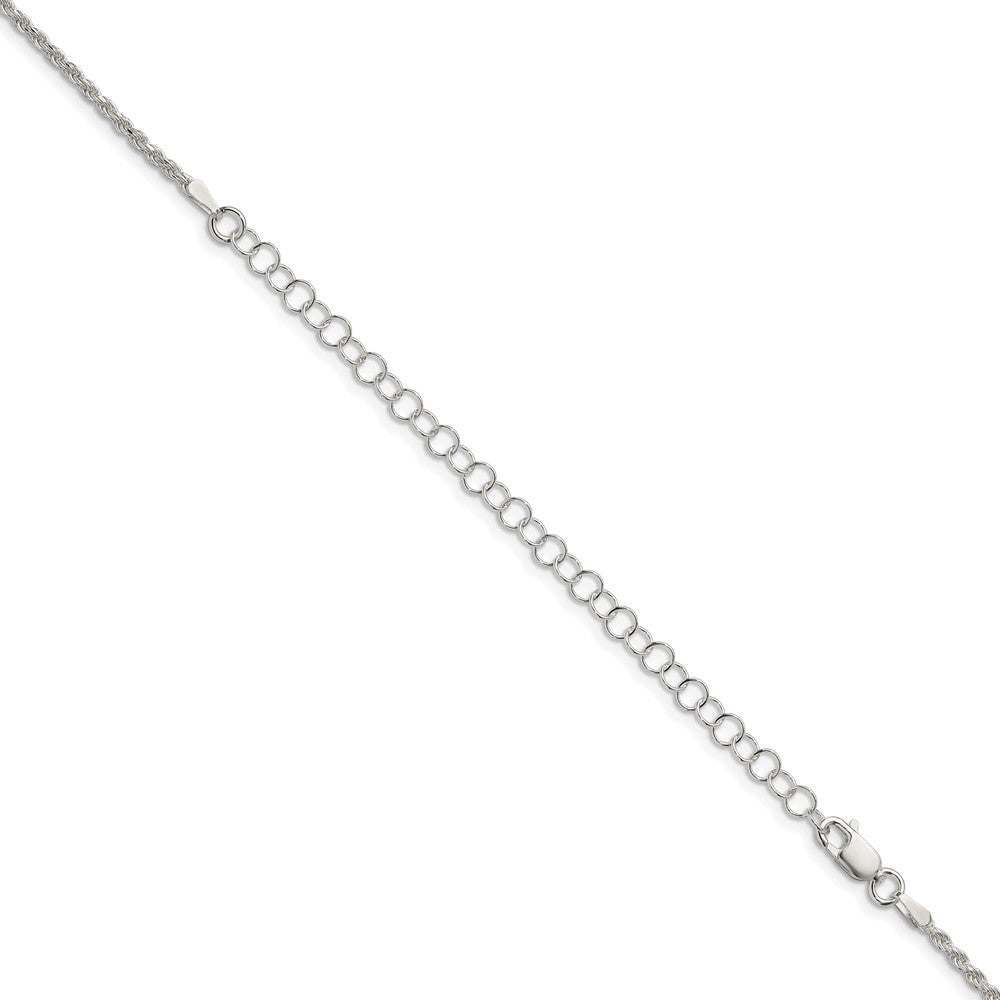 Buy Stylish 1.85mm Diamond-Cut Rope Chain in Sterling Silver - 4-Inch Extension