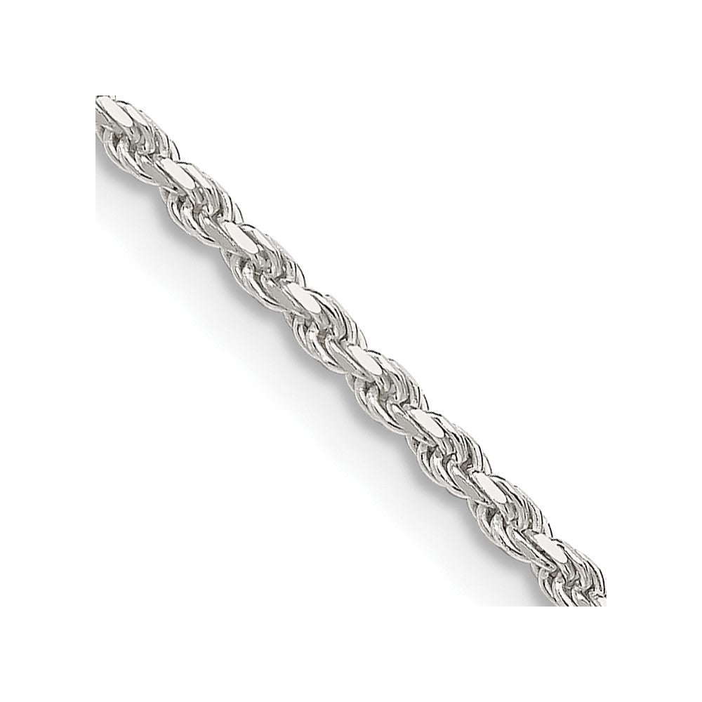 High-Quality 1.85mm Diamond-Cut Rope Chain in Sterling Silver - Stylish Value!