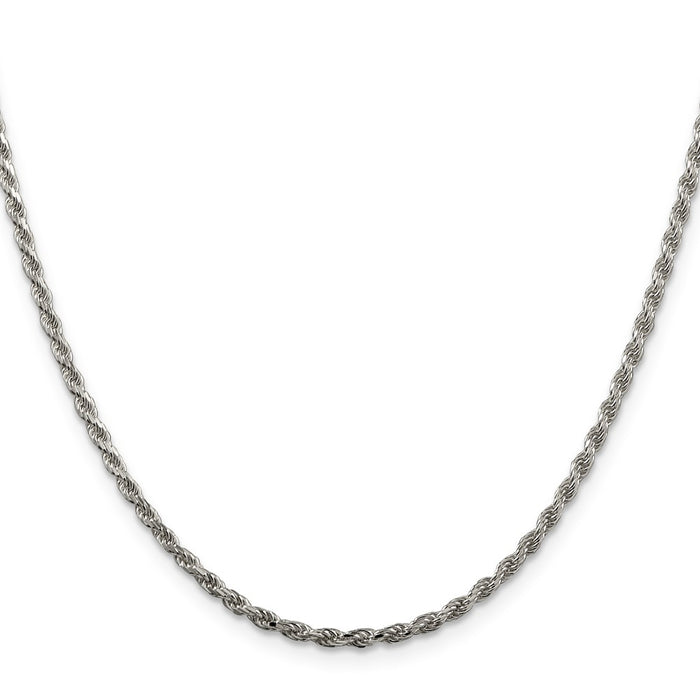 Buy Stylish 2.25mm Diamond-Cut Rope Chain in Sterling Silver - Affordable Luxury-2