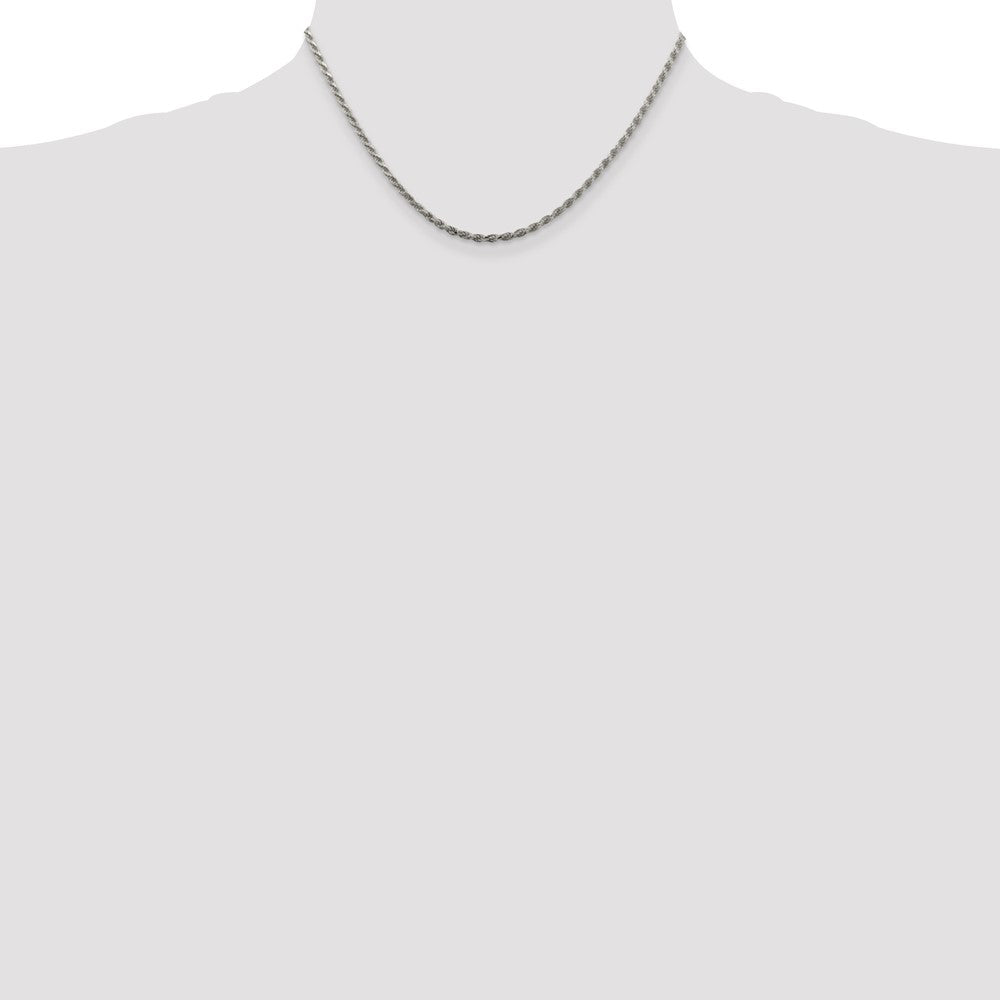 Buy Stylish 2.25mm Diamond-Cut Rope Chain in Sterling Silver - Affordable Luxury