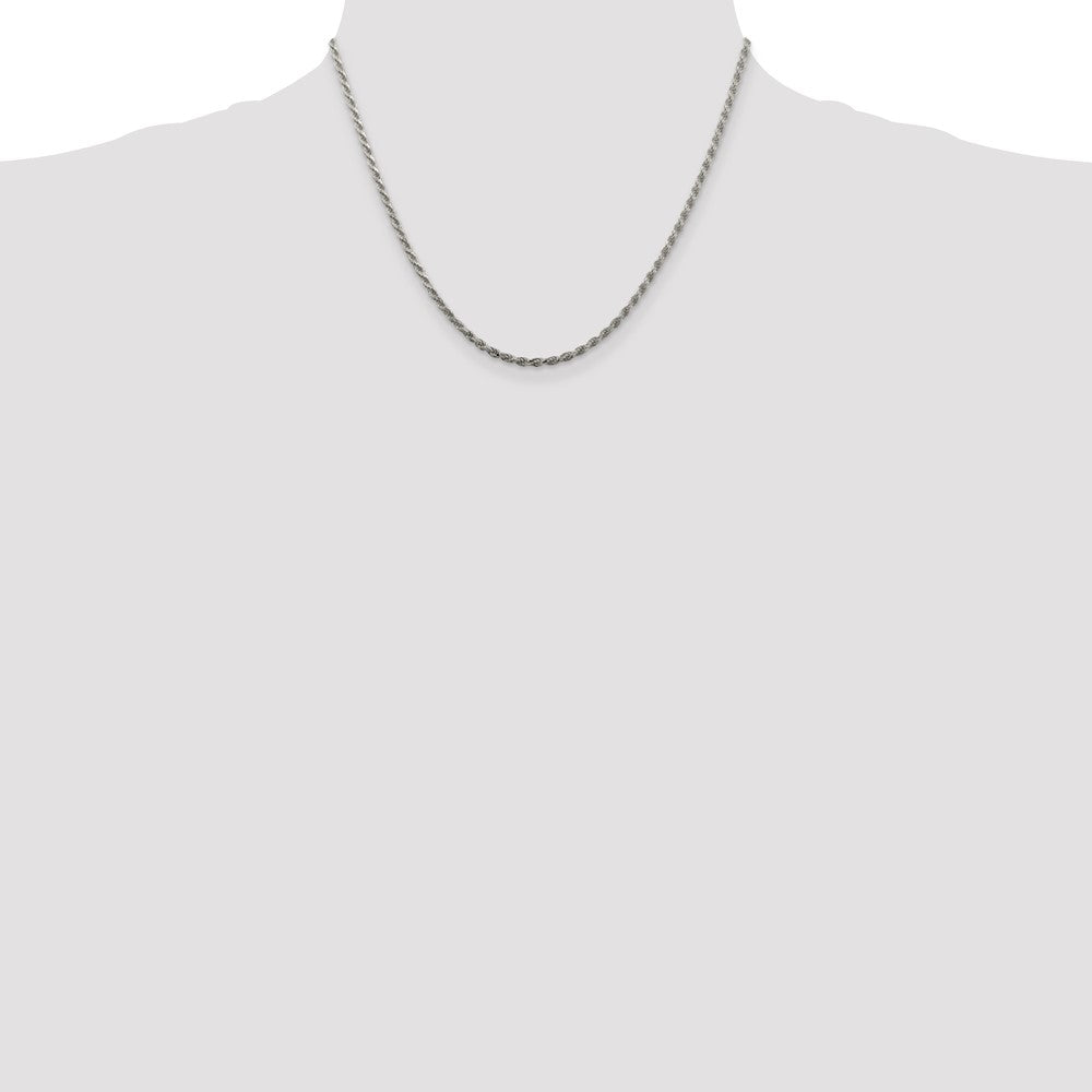 Buy Stylish 2.25mm Diamond-Cut Rope Chain in Sterling Silver - Luxury Look