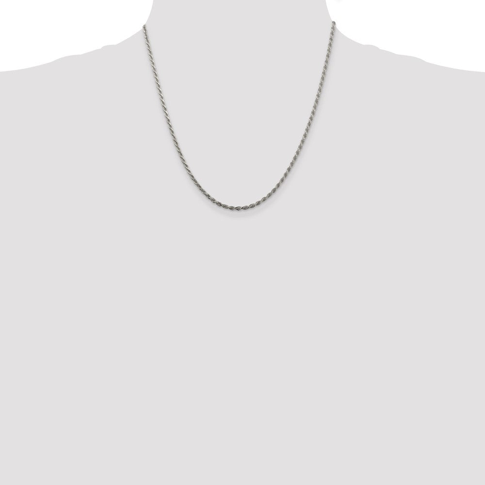 Buy Exclusive 2.25mm Diamond-Cut Rope Chain in Sterling Silver - Affordable Price!