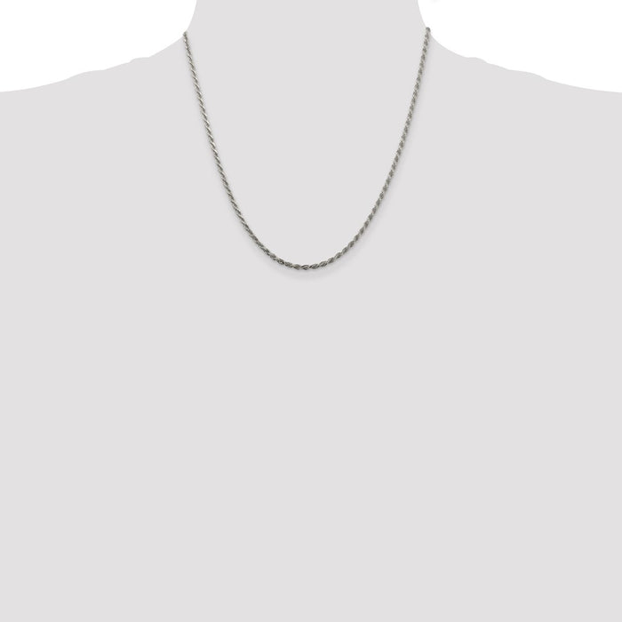 Buy Exclusive 2.25mm Diamond-Cut Rope Chain in Sterling Silver - Affordable Price!-4