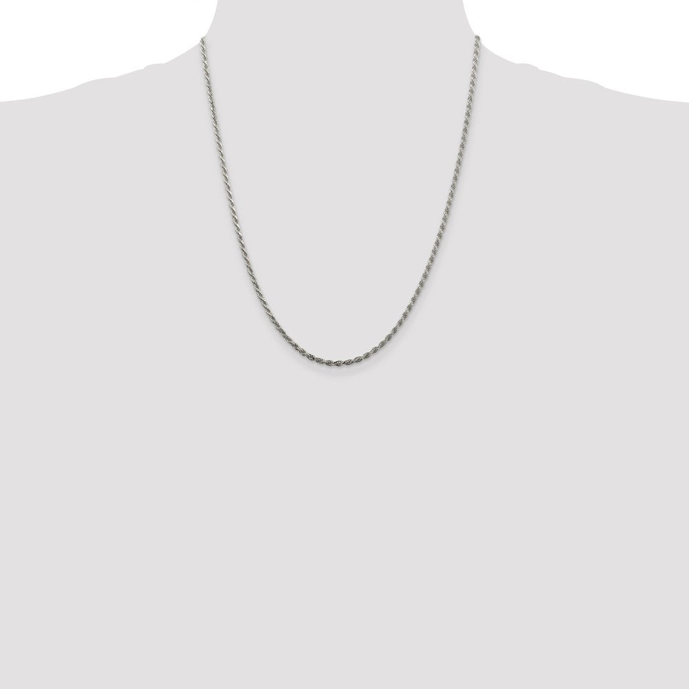 Order Stylish 2.25mm Diamond-Cut Sterling Silver Rope Chain - 4" Extension