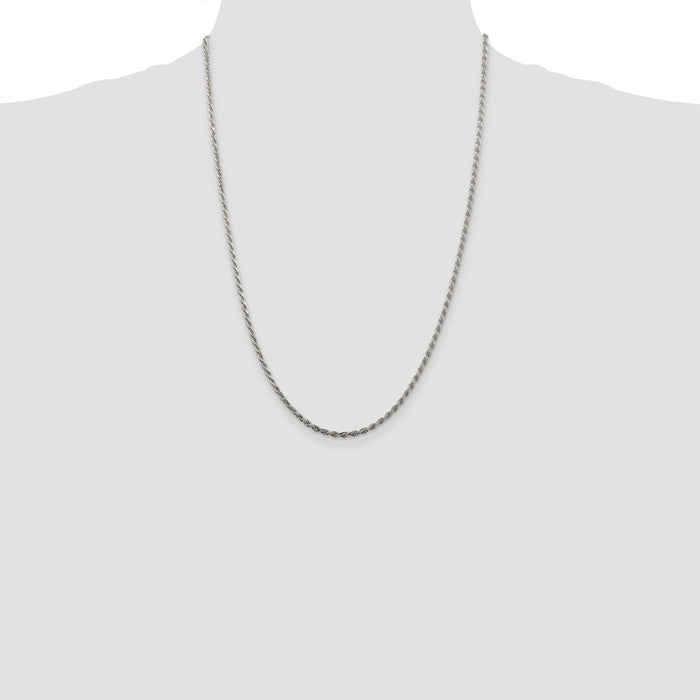 Buy Stylish 2.25mm Diamond-Cut Rope Chain in Sterling Silver - Luxury Value!-4
