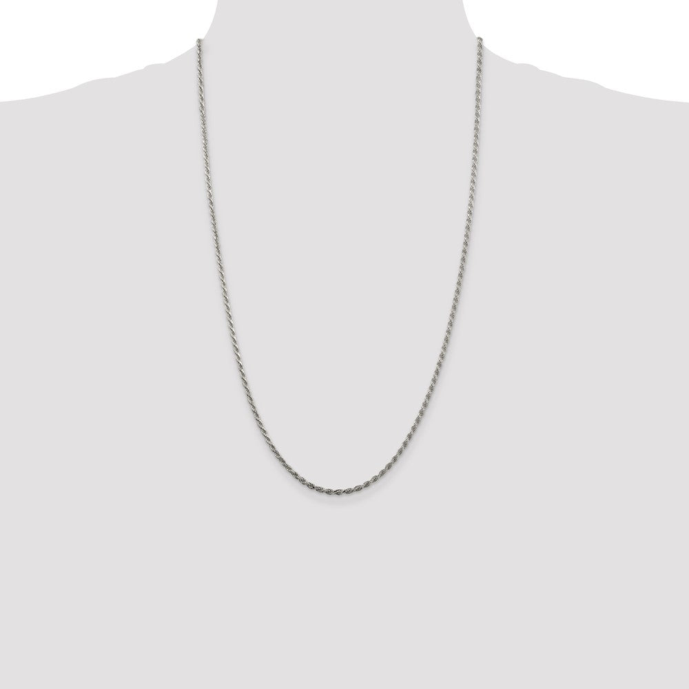 Buy Stylish 2.25mm Diamond-Cut Rope Chain in Sterling Silver - Affordable Luxury