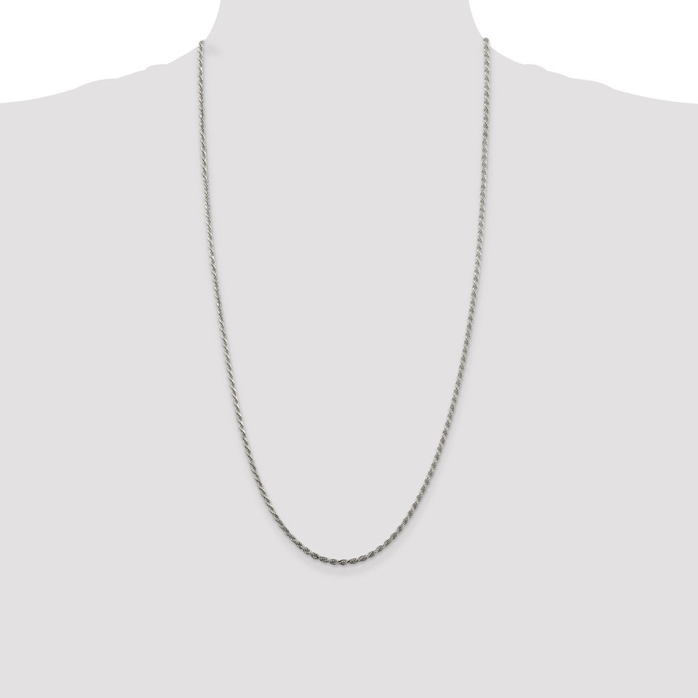 Buy Stylish 2.25mm Diamond-Cut Rope Chain in High-Quality Sterling Silver