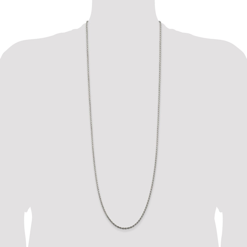 Buy Stylish 2.25mm Diamond-Cut Rope Chain in Premium Sterling Silver