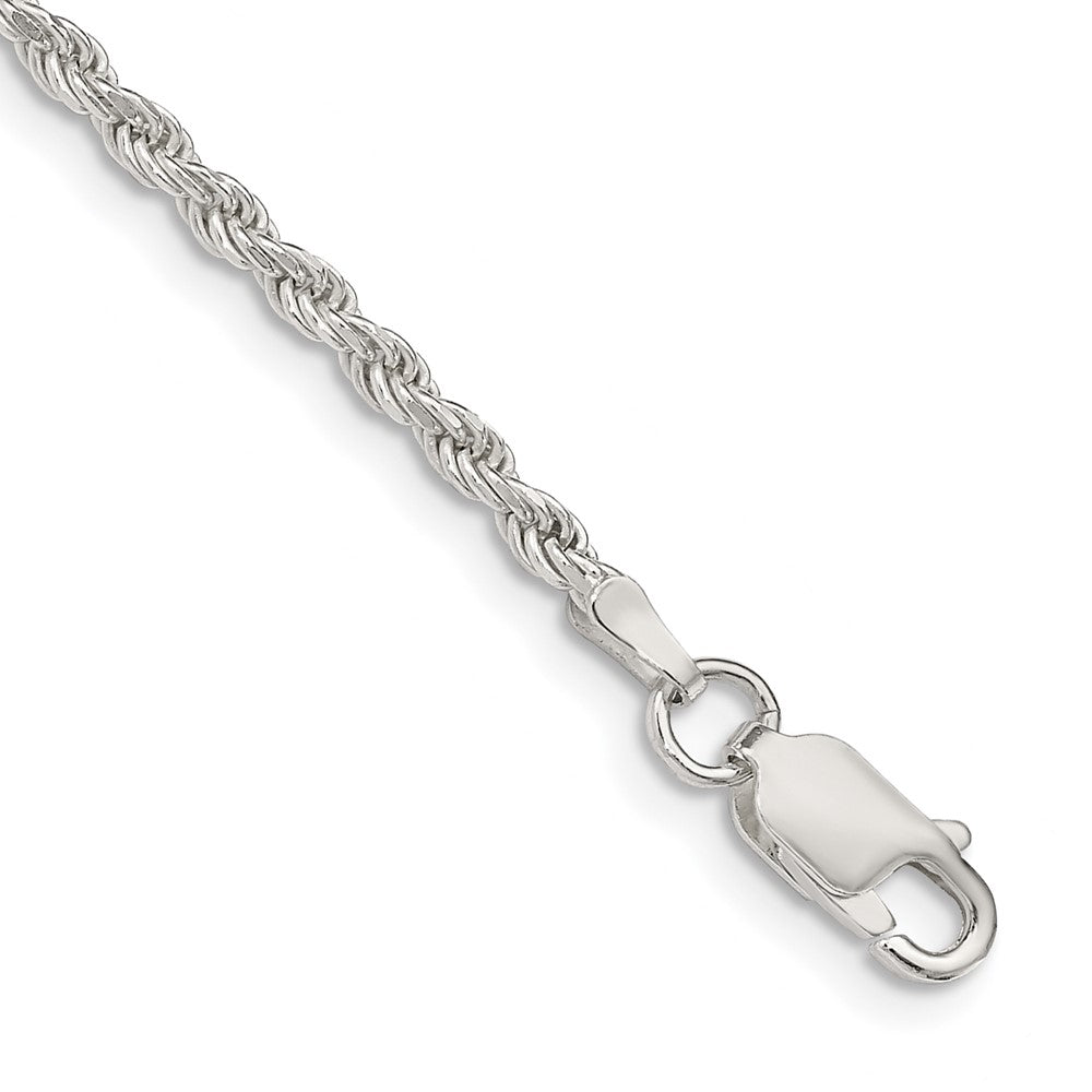 Buy Stylish 2.25mm Diamond-Cut Rope Chain Anklet in Sterling Silver - Luxury Value