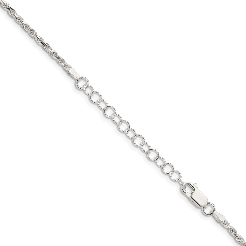 Buy Stylish 2.25mm Sterling Silver Diamond-Cut Rope Chain with Extension