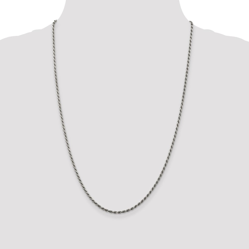 High-Quality Rhodium-Plated Sterling Silver 2.25mm Chain - Stylish Value!