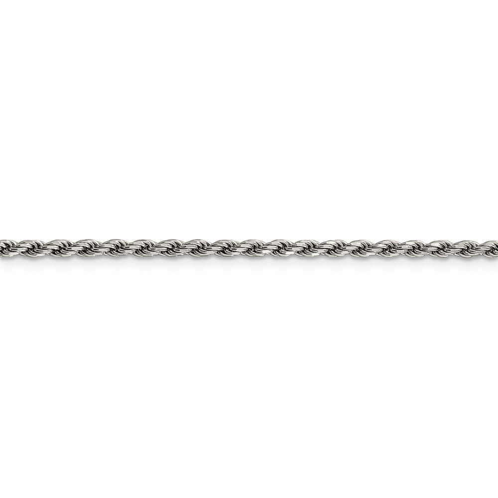 Buy Stylish Rhodium-Plated Sterling Silver 2.25mm Diamond-Cut Rope Chain
