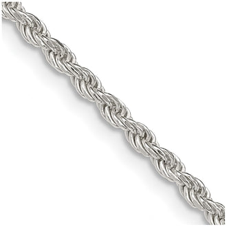 Buy Stylish 2.25mm Diamond-Cut Rope Chain in Sterling Silver - Luxury Value!
