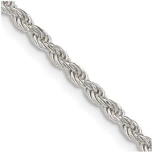 Buy Stylish 2.25mm Diamond-Cut Rope Chain in Sterling Silver - Luxury Value