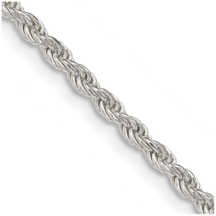 Buy Exclusive 2.25mm Diamond-Cut Rope Chain in Sterling Silver - Affordable Price!-1