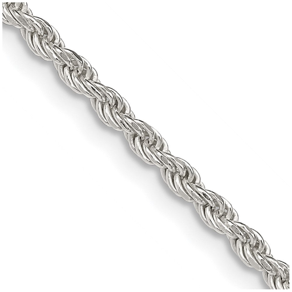 Buy Stylish 2.25mm Diamond-Cut Rope Chain in Sterling Silver - Affordable Luxury