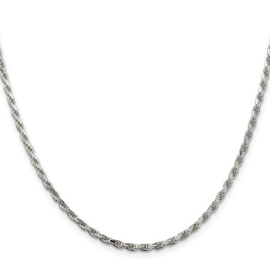 Exclusive 2.5mm Diamond-Cut Rope Chain in Sterling Silver - Affordable Luxury