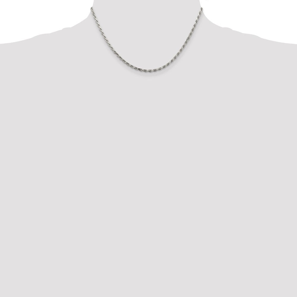 Buy 2.5mm Diamond-Cut Rope Chain in Sterling Silver | Stylish & Affordable!