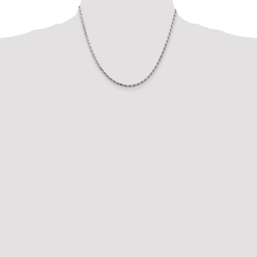 Exclusive 2.5mm Diamond-Cut Rope Chain in Sterling Silver - Affordable Luxury
