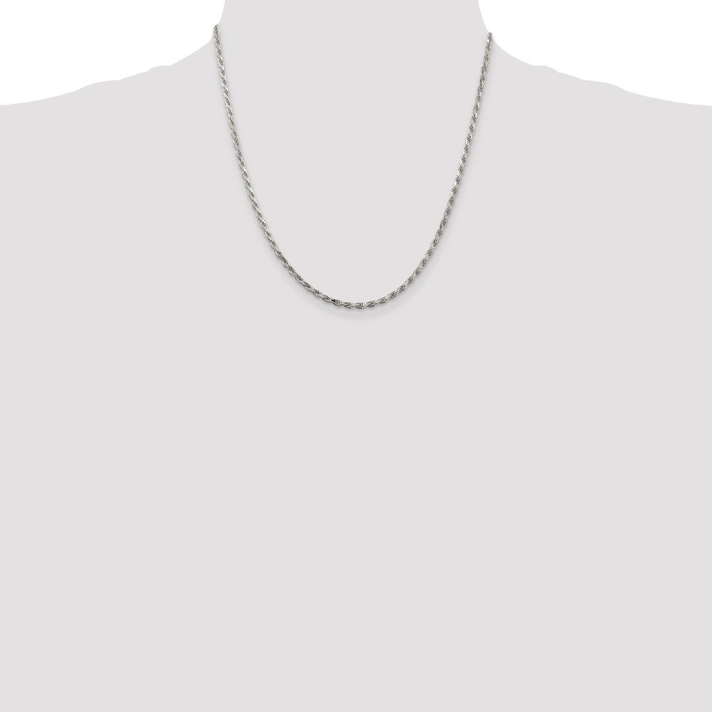 Buy 2.5mm Diamond-Cut Rope Chain in Sterling Silver | Stylish & Affordable Price