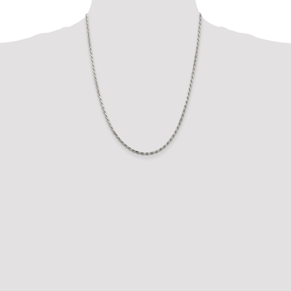 Buy Stylish 2.5mm Diamond-Cut Rope Chain in High-Quality Sterling Silver