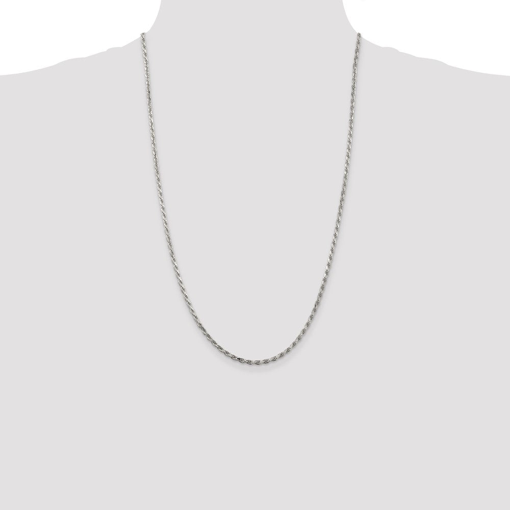 Exclusive 2.5mm Diamond-Cut Rope Chain in Sterling Silver - Stylish Value Piece